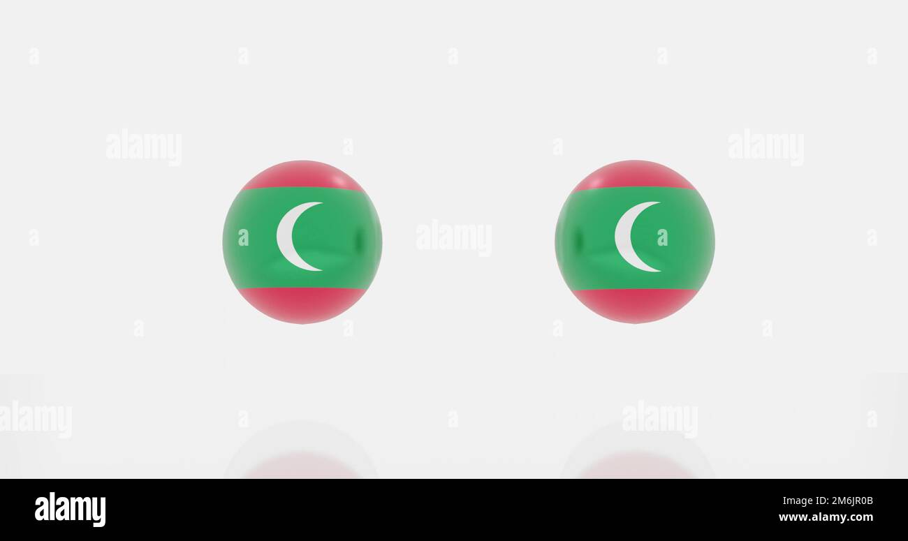 Icona o simboli della bandiera delle Maldive Foto Stock