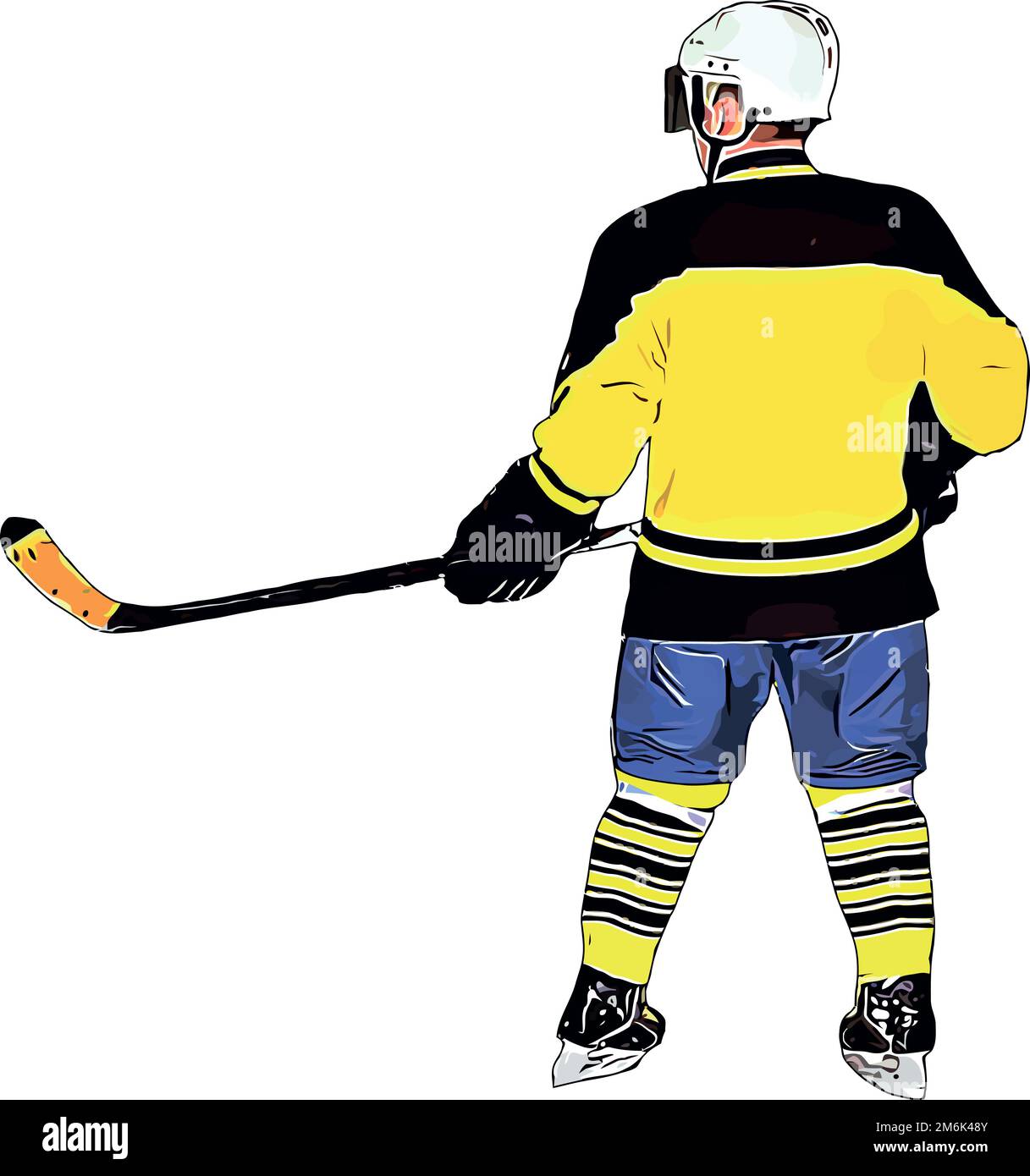 Immagine a colori del giocatore della squadra di hockey Foto Stock