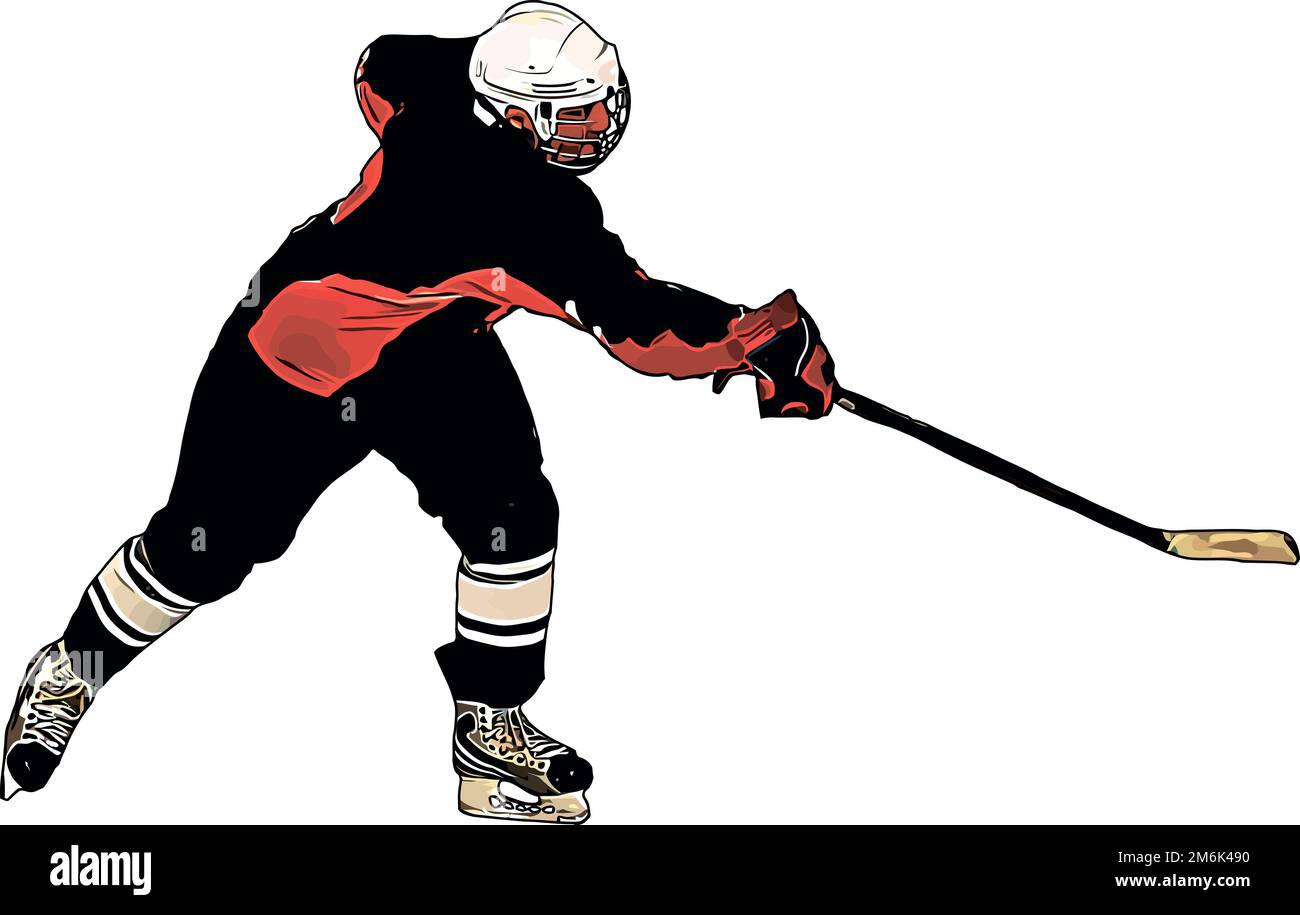 Immagine a colori del giocatore della squadra di hockey Foto Stock