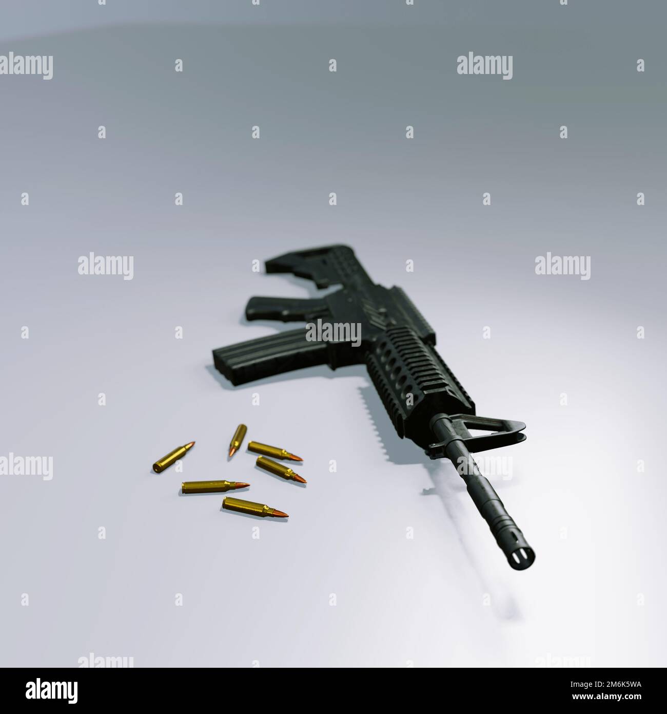 Fucile d'assalto isolato 3D render Foto Stock