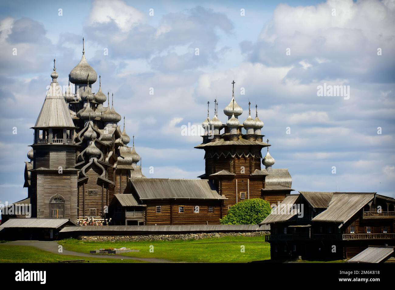 Chiesa della Trasfigurazione, isola di Kizhi, Carelia, Russia Foto Stock