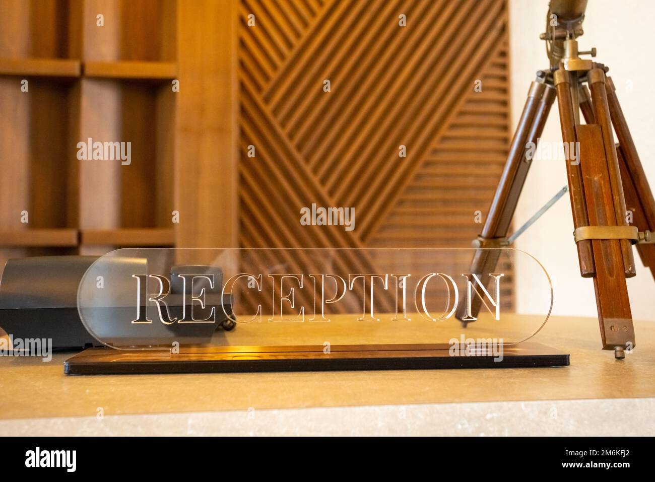 Reception contemporanea, ottimo design per qualsiasi scopo. Business call. Design di stile moderno Foto Stock