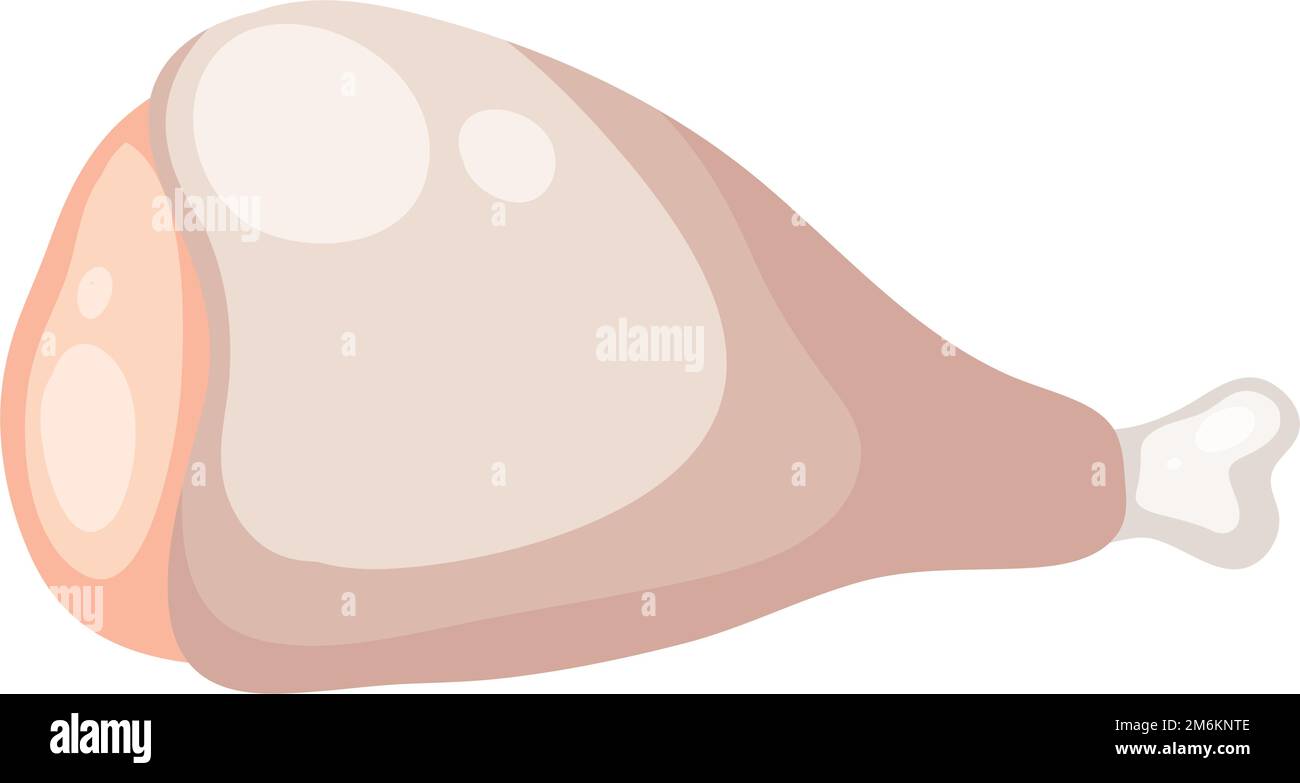 Illustrazione del vettore della coscia di pollo cruda Illustrazione Vettoriale