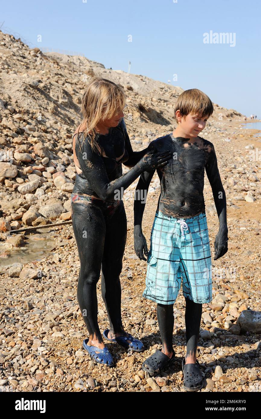 Terapeutico fango del Mar Morto Foto Stock