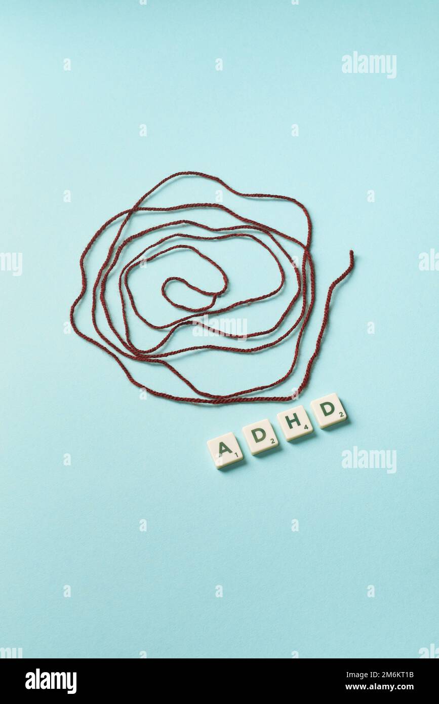 ADHD formato da piastrelle scricchiolabili con filettatura aggrovigliata. Foto Stock