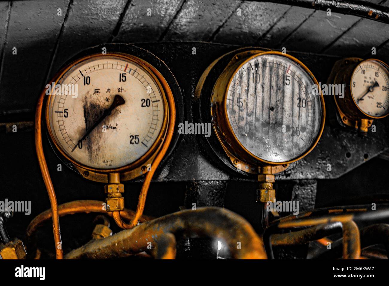 Locomotiva a vapore del locale macchine Foto Stock
