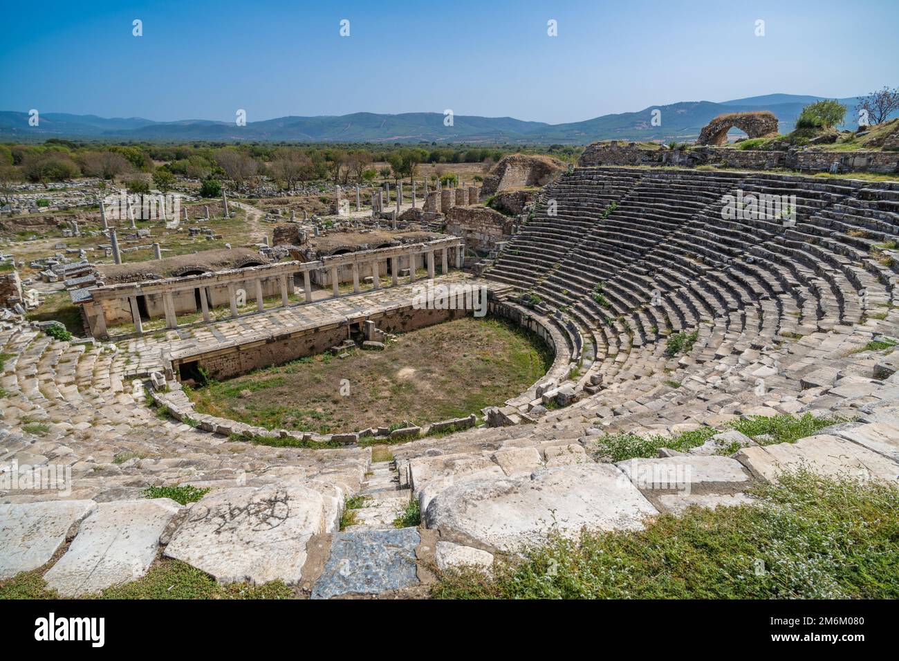 Teatro in Aphrodisias antica città, Aydin, Turchia. Foto Stock