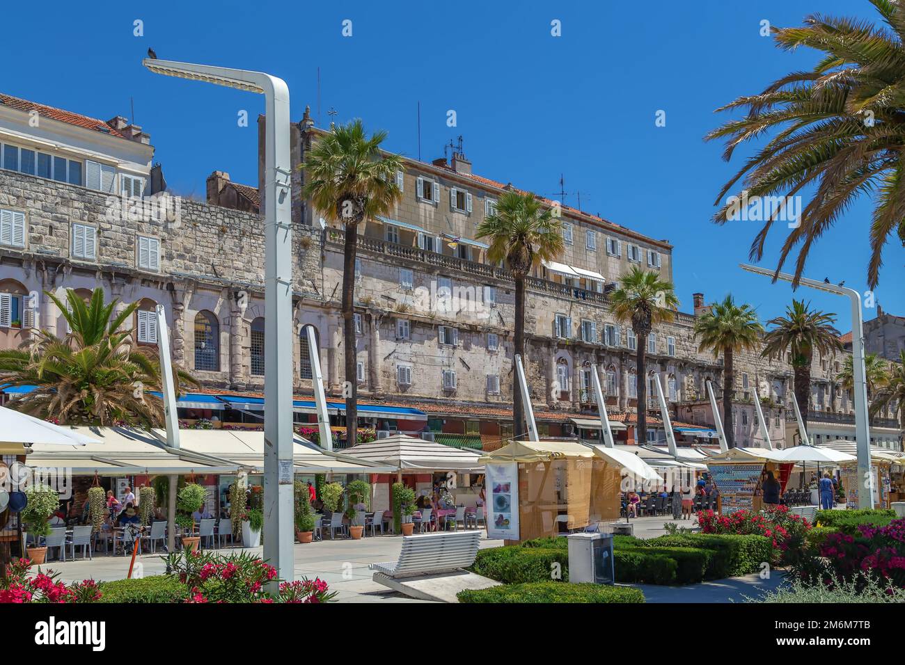 Argine del Mare Adriatico a Spalato, Croazia Foto Stock