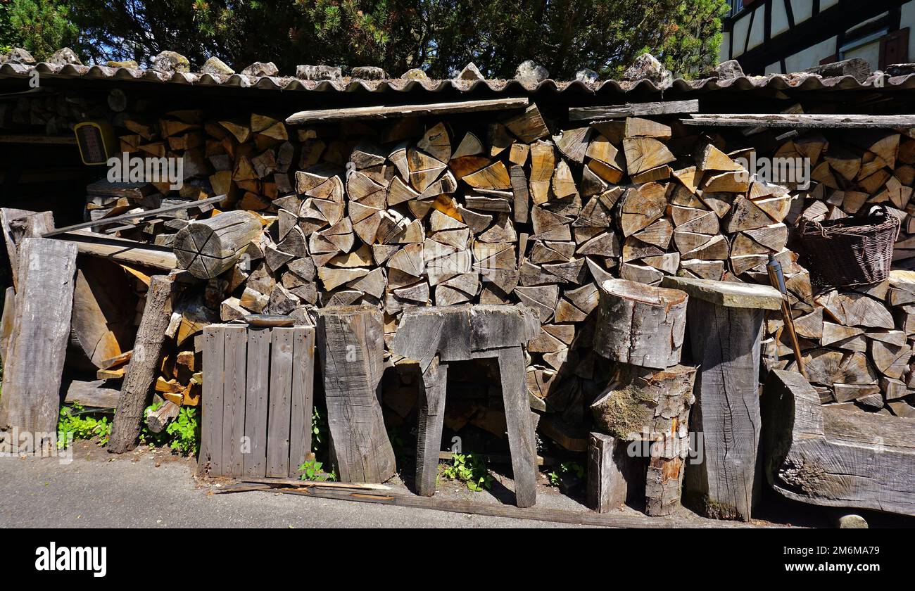 Mucchio di legno Foto Stock