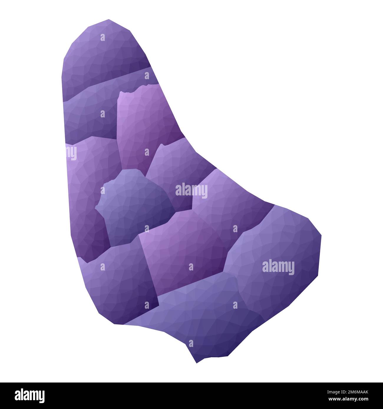 Barbados mappa. Stile geometrico contorno paese. Illustrazione delicata del vettore viola. Illustrazione Vettoriale