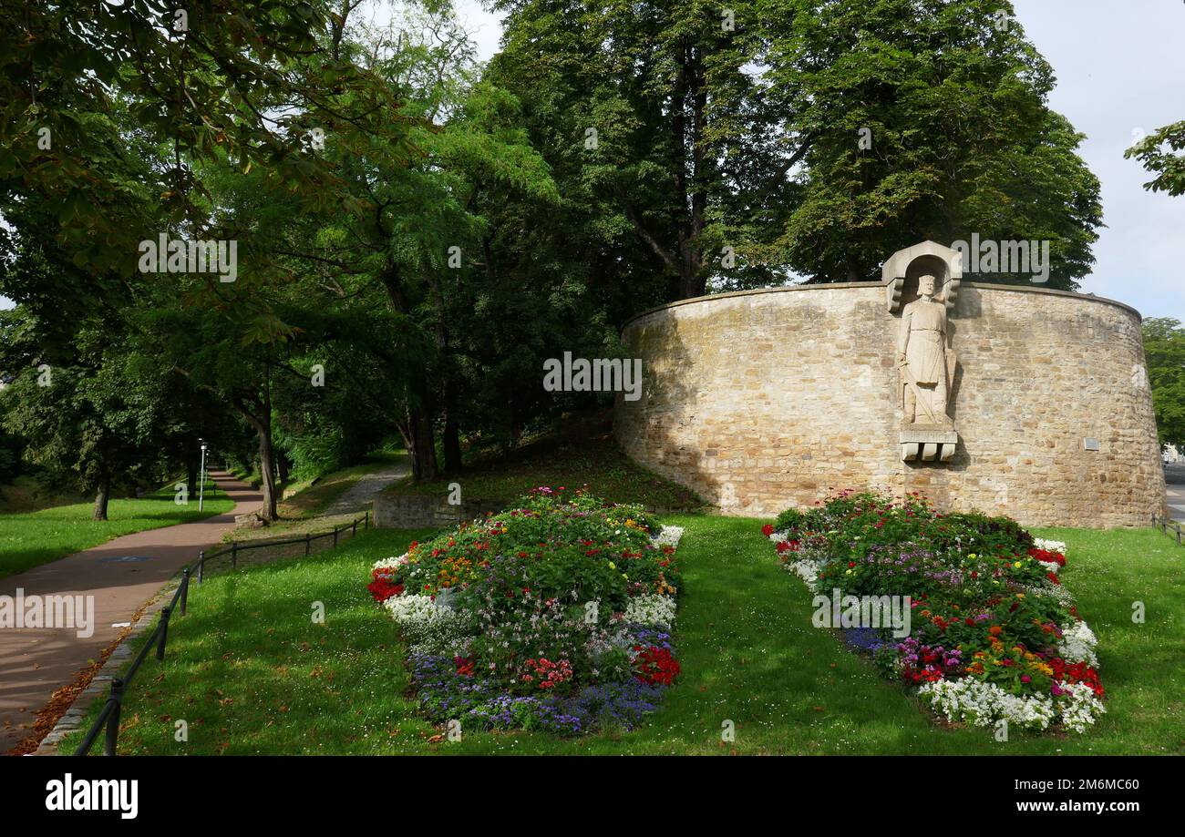 Scultura di Re Heinrich I. a Merseburg Germania Foto Stock