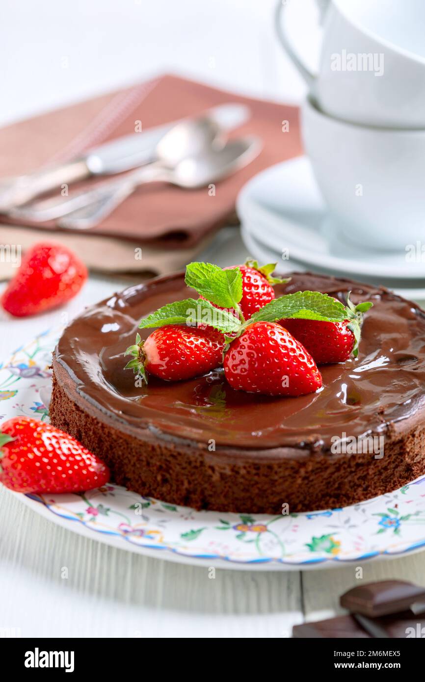 Dessert brownie a basso contenuto calorico. Foto Stock