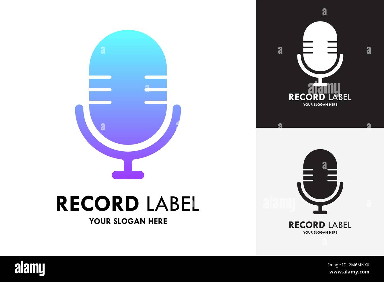 Etichetta registrazione musicale Logo icona Set Vector Illustration Illustrazione Vettoriale
