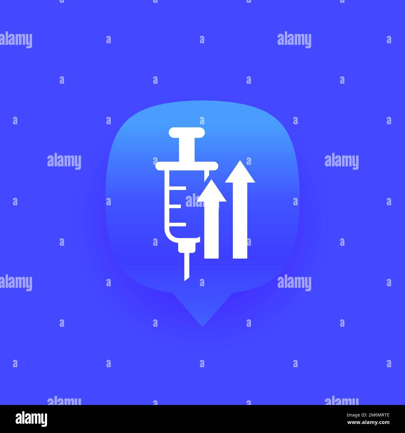 icona di richiamo del vaccino con una siringa Illustrazione Vettoriale