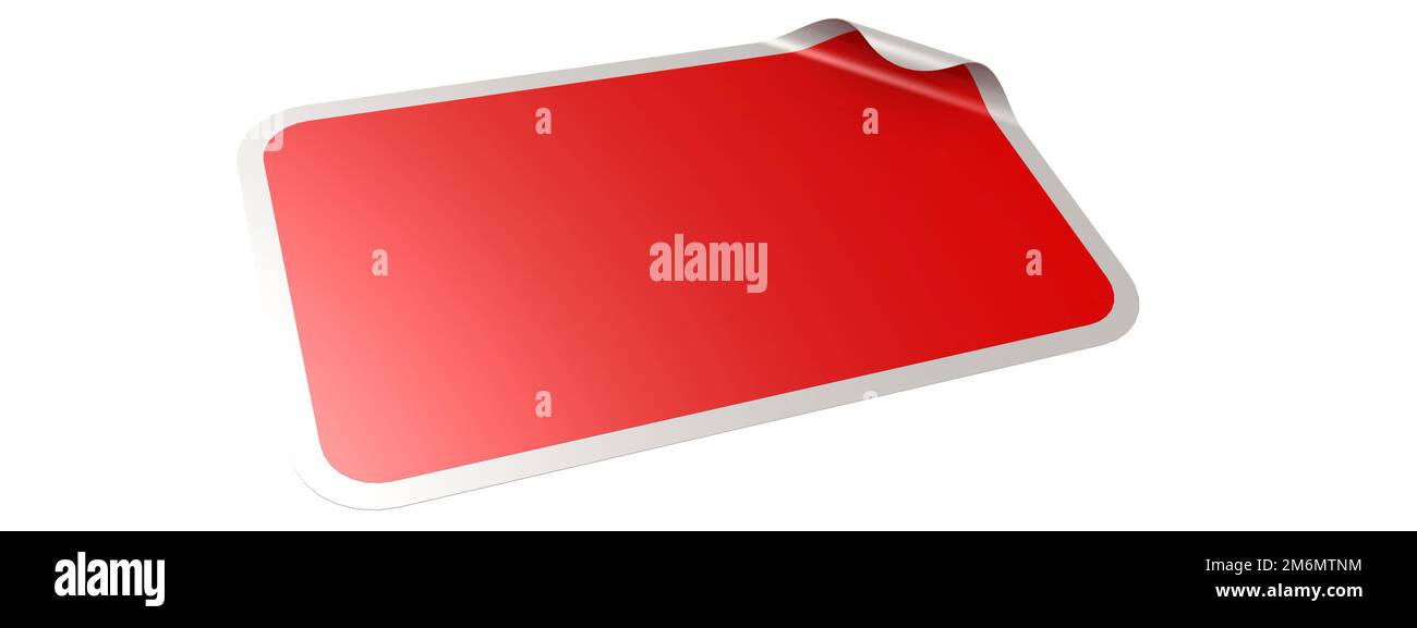 Banner vendita rossi isolati su sfondo bianco Foto Stock