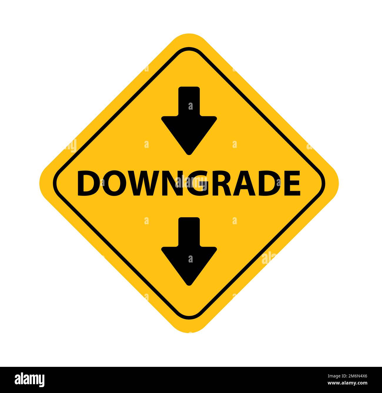 segnale di downgrade in anticipo su sfondo bianco Illustrazione Vettoriale