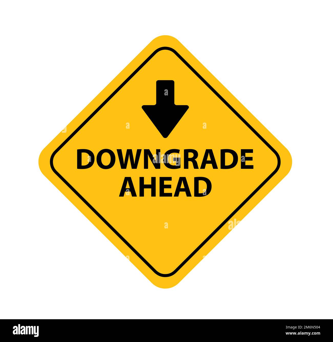 segnale di downgrade in anticipo su sfondo bianco Illustrazione Vettoriale