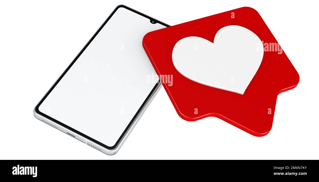 Icona mi piace con il telefono cellulare Foto Stock