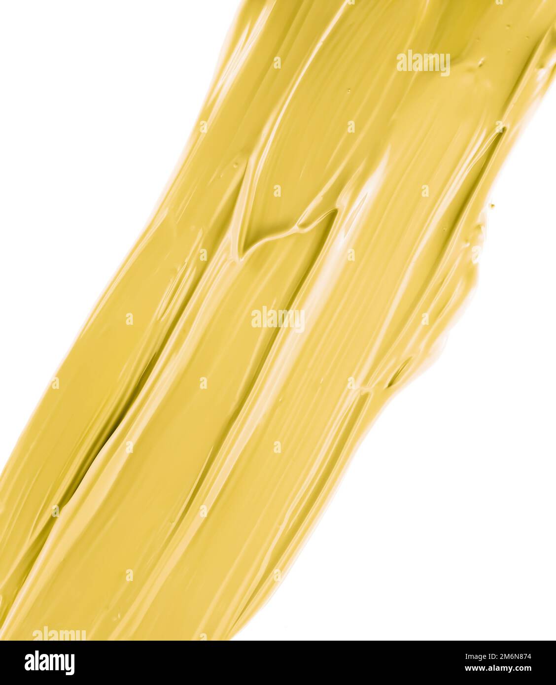 Colore pastello oro bellezza Swatch, cura della pelle e trucco cosmetica campione di texture isolato su sfondo bianco, trucco smudge, cre Foto Stock