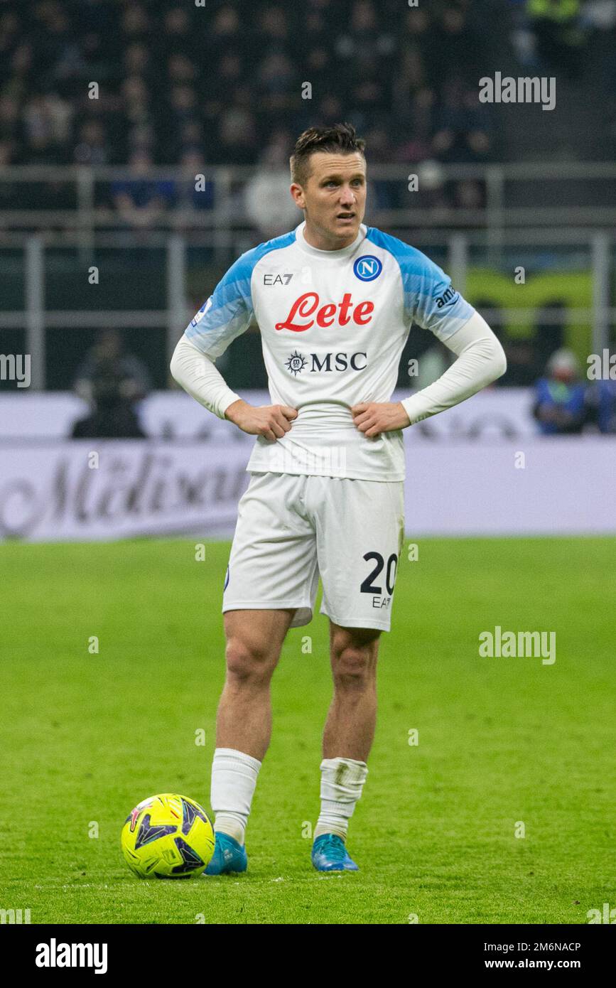 Milano, Italia - gennaio 4 2023 - Inter vs Napoli serie A - zielinski piotr napoli Credit: Christian Santi/Alamy Live News Foto Stock