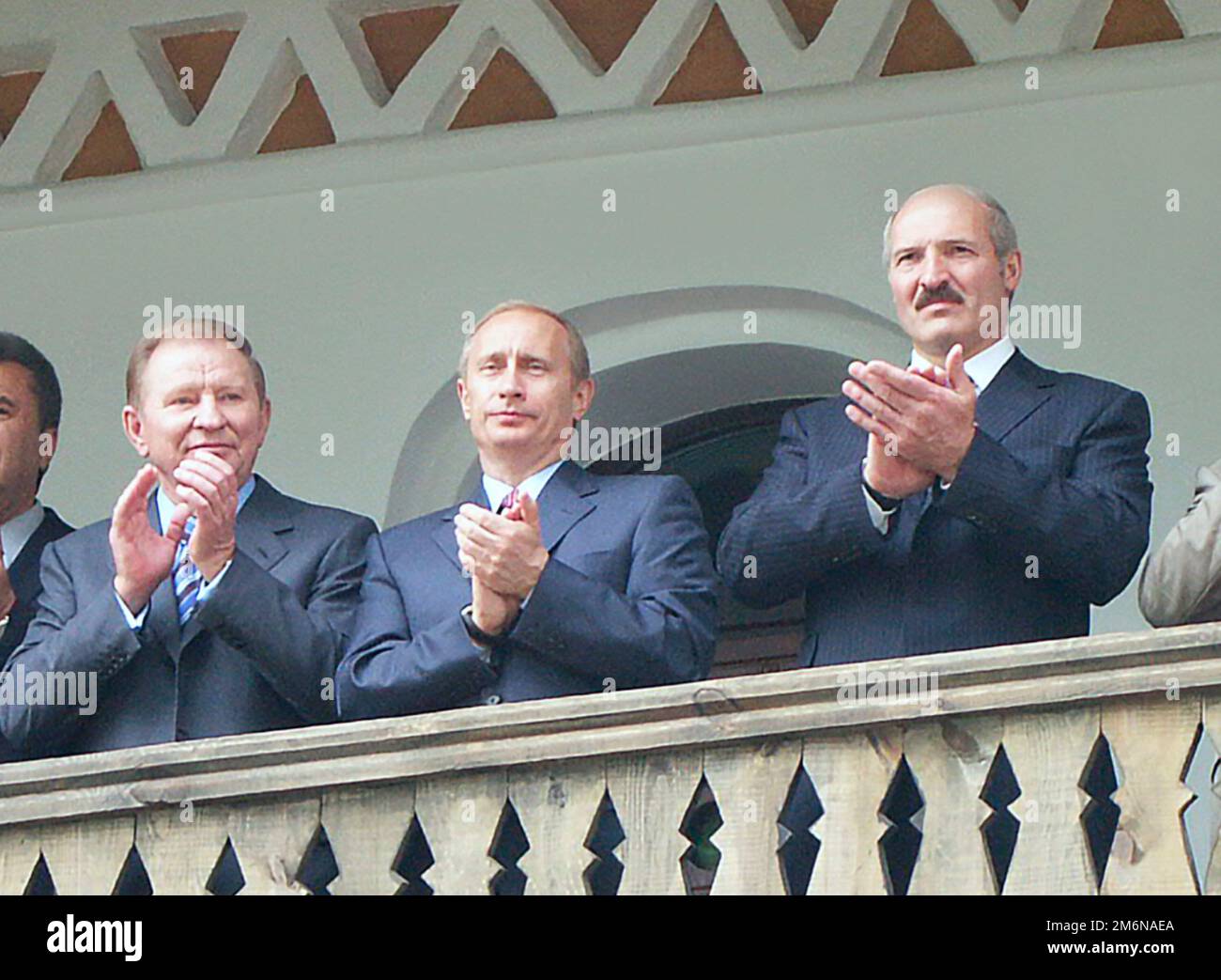 Foto storica dei presidenti. Foto dei tre presidenti di Ucraina, Russia e Bielorussia Foto Stock