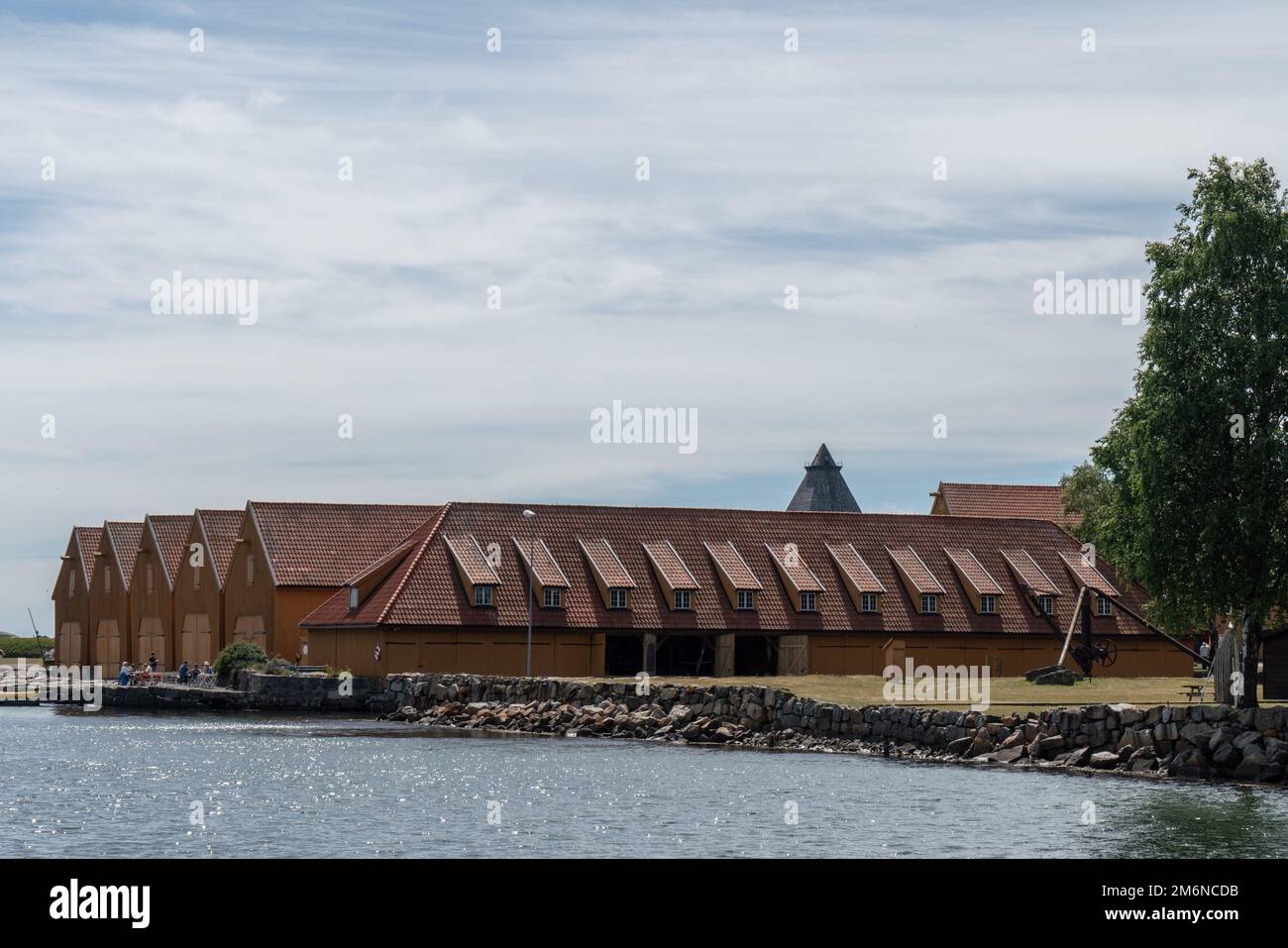 Caserme storiche della Danese e Norwegian Navies a Stavern, Norvegia Foto Stock