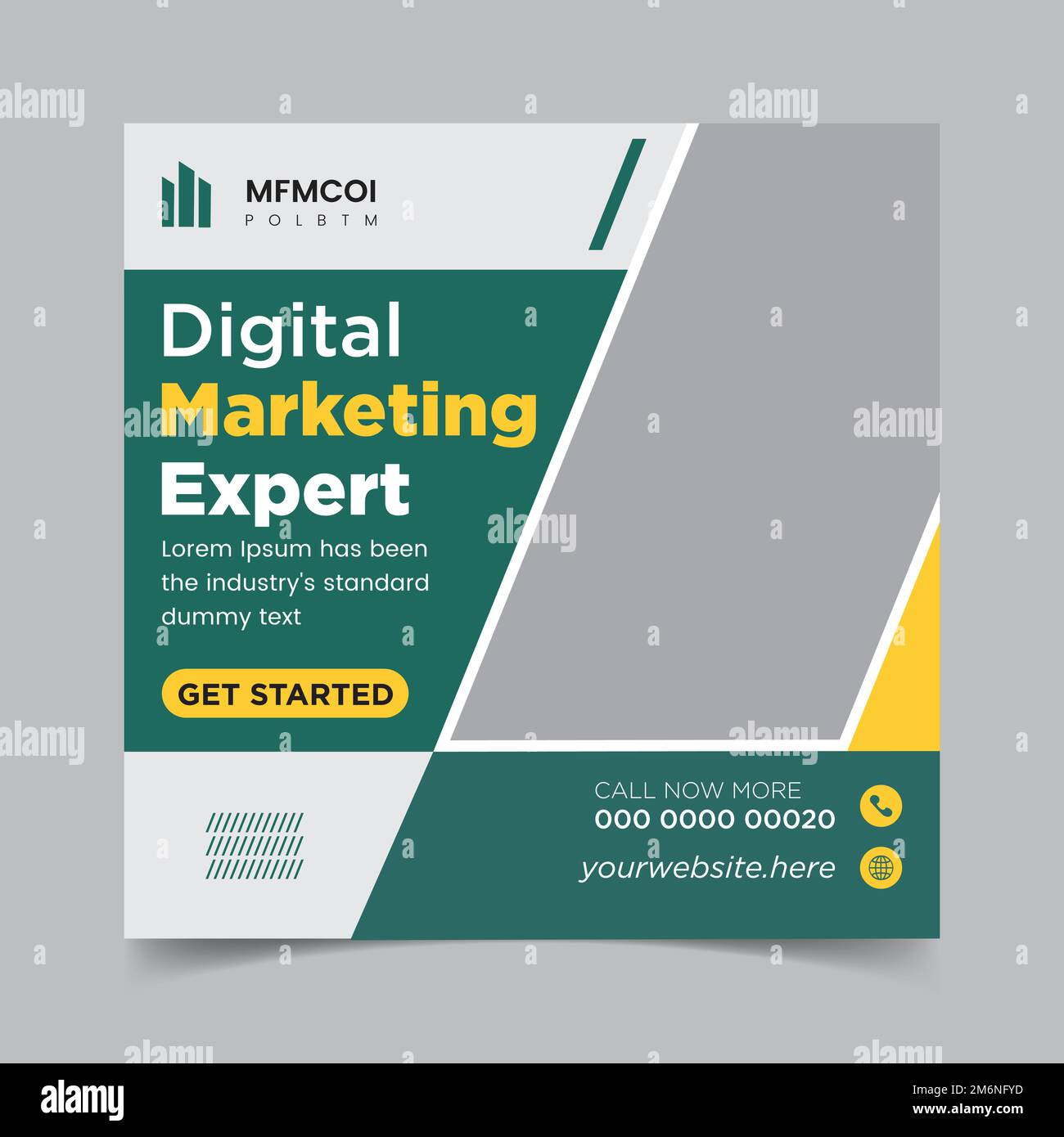 Progettazione e modello di banner Web per i social media delle agenzie di marketing digitale. Illustrazione Vettoriale