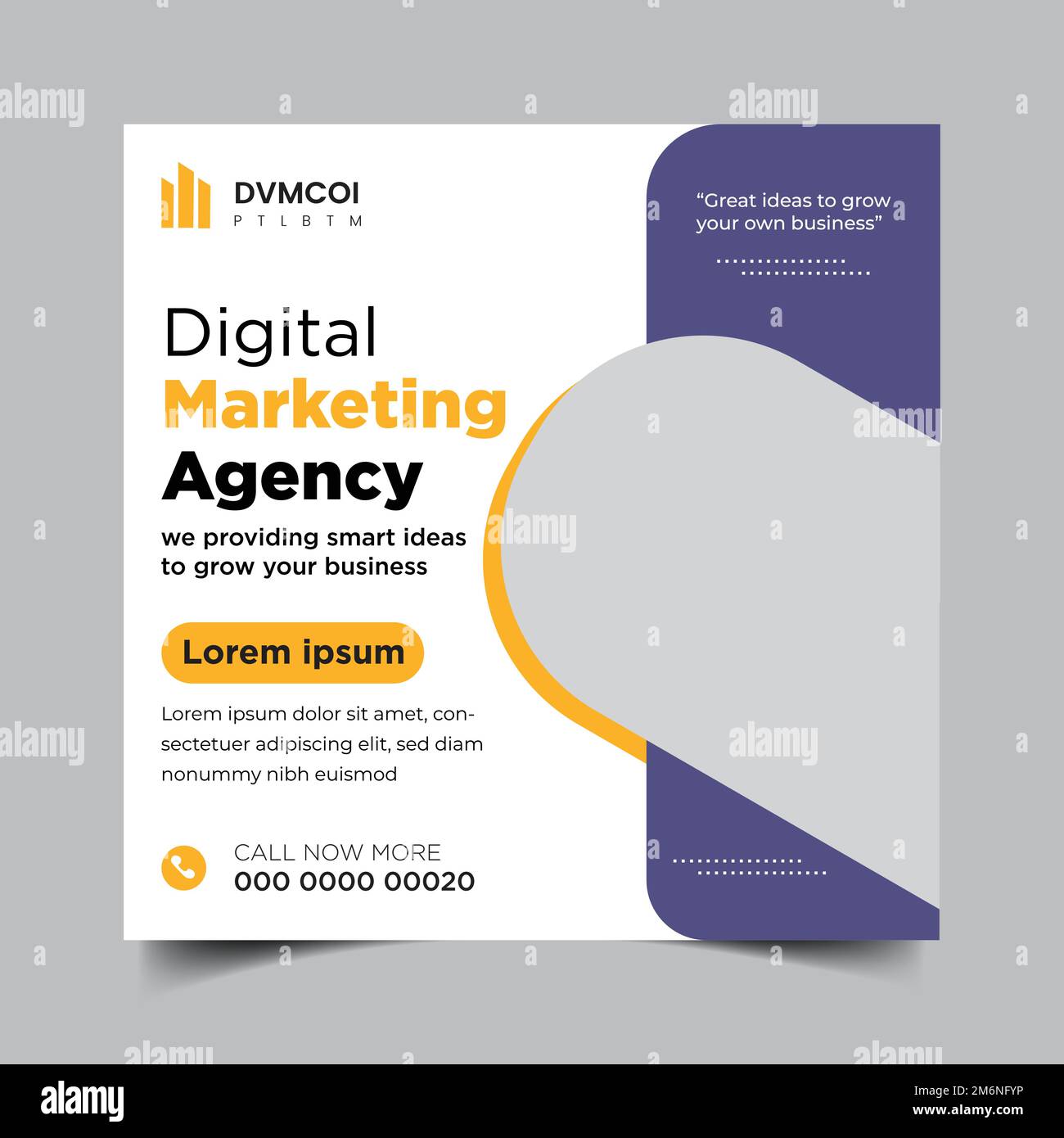 Progettazione e modello di banner Web per i social media delle agenzie di marketing digitale. Illustrazione Vettoriale