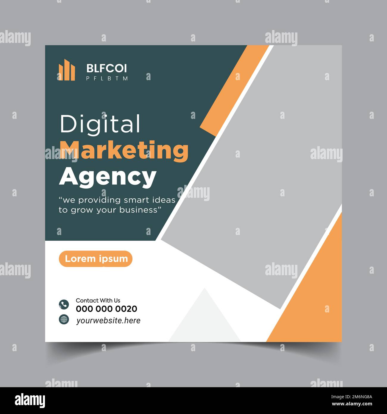 Progettazione e modello di banner Web per i social media delle agenzie di marketing digitale. Illustrazione Vettoriale