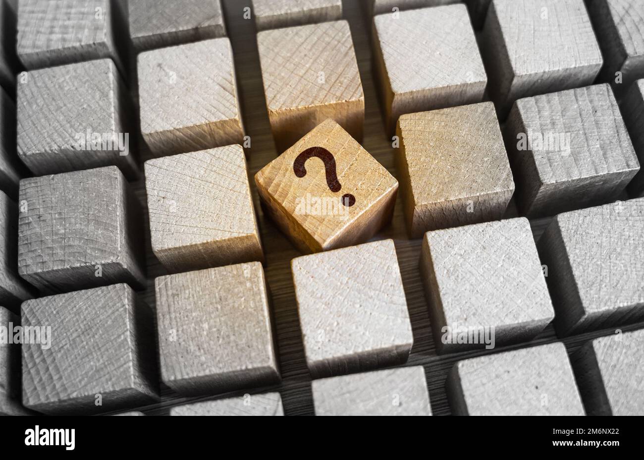 Una domanda che necessita di chiarimenti. Deviazione sconosciuta. Da dove iniziare l'indagine. Domanda chiave. Ragionamento e pensiero. Formazione e analisi dei dati Foto Stock