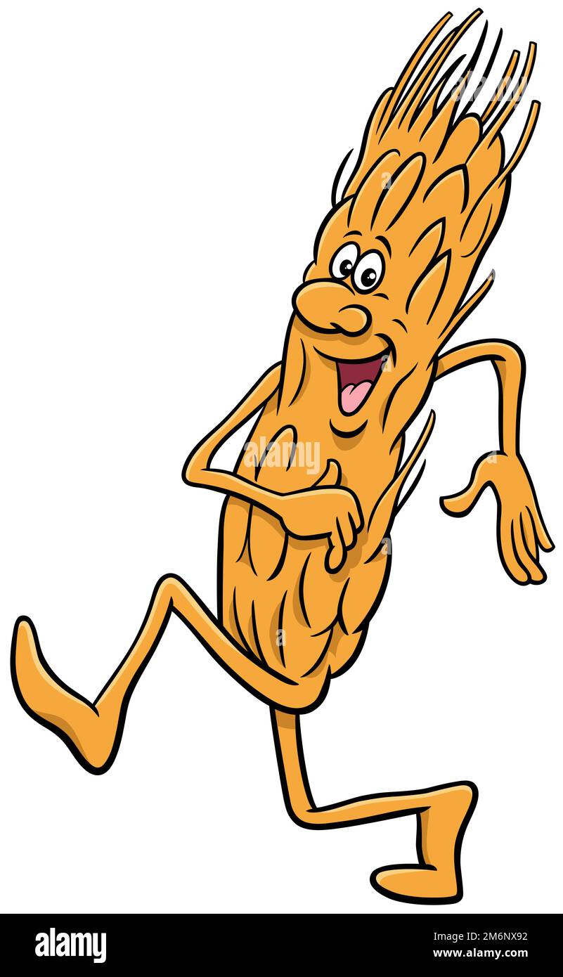 Orecchio cartone animato di carattere comico del cibo del grano Foto Stock