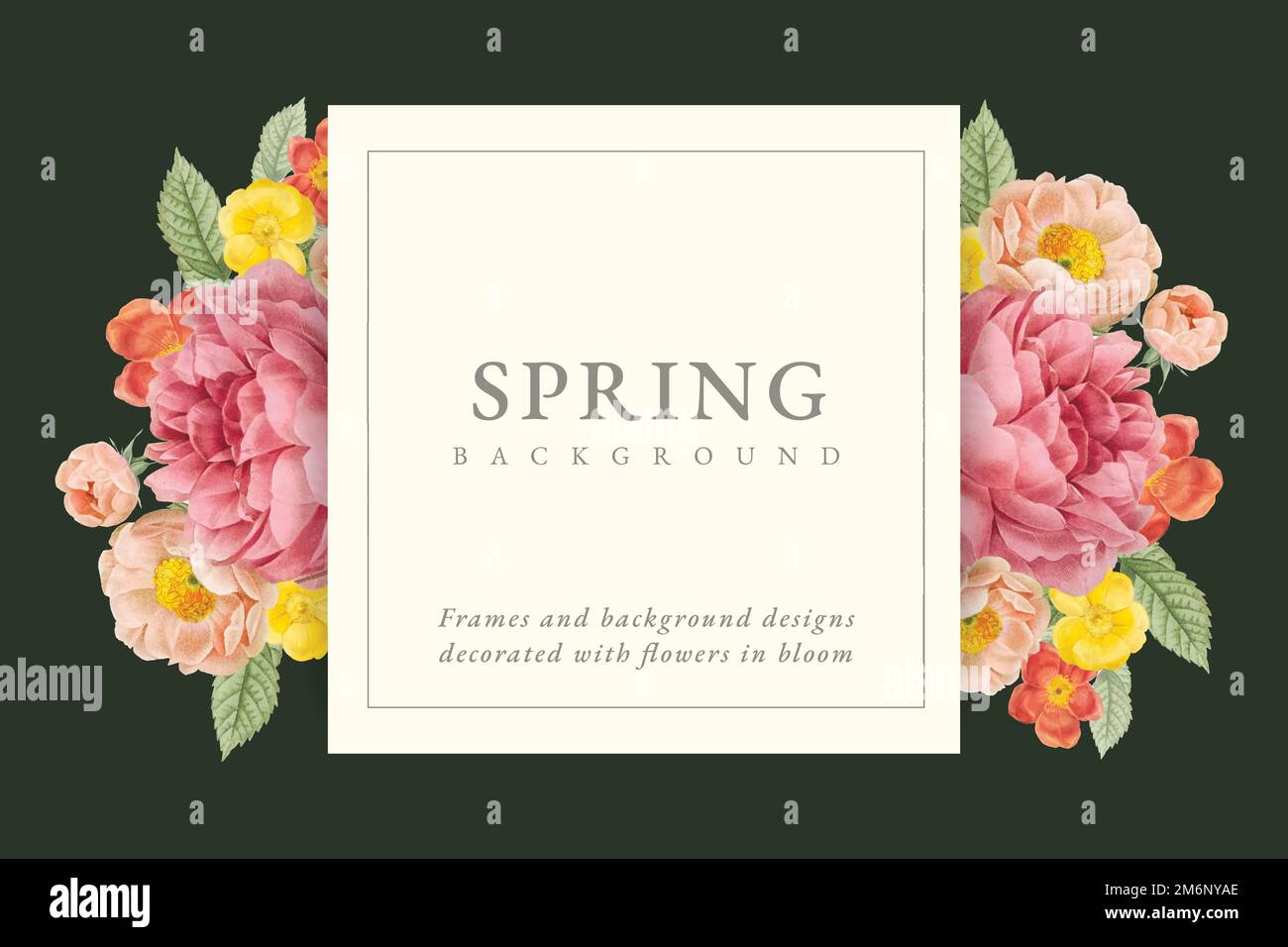 Vettore mockup di invito di nozze floreali Illustrazione Vettoriale