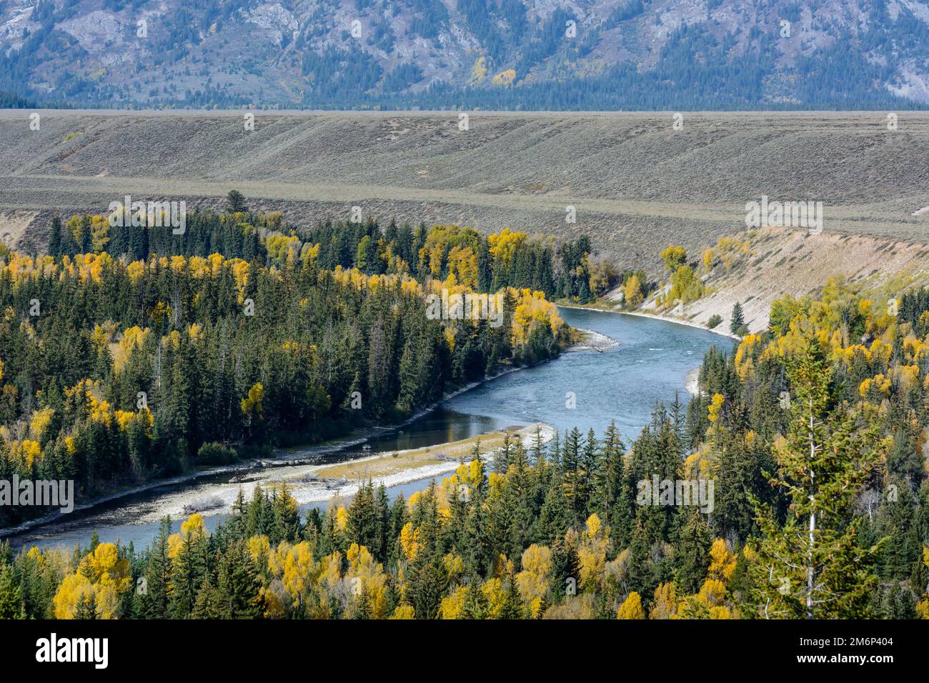 Vista del paesaggio lungo la Snake Rive Foto Stock