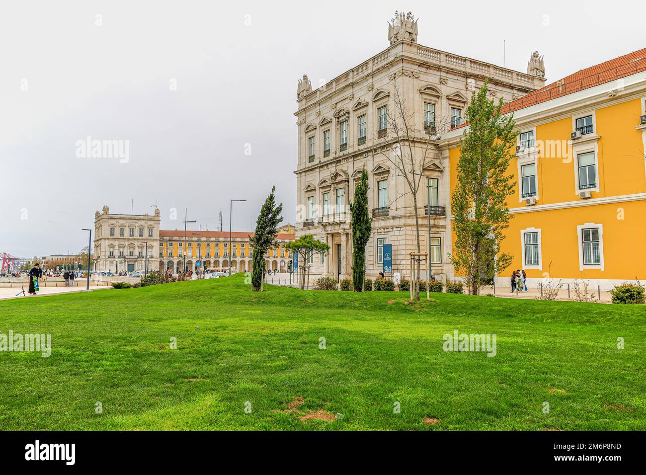 Piazza del Comercio nel centro di Lisbona, Portogallo Foto Stock