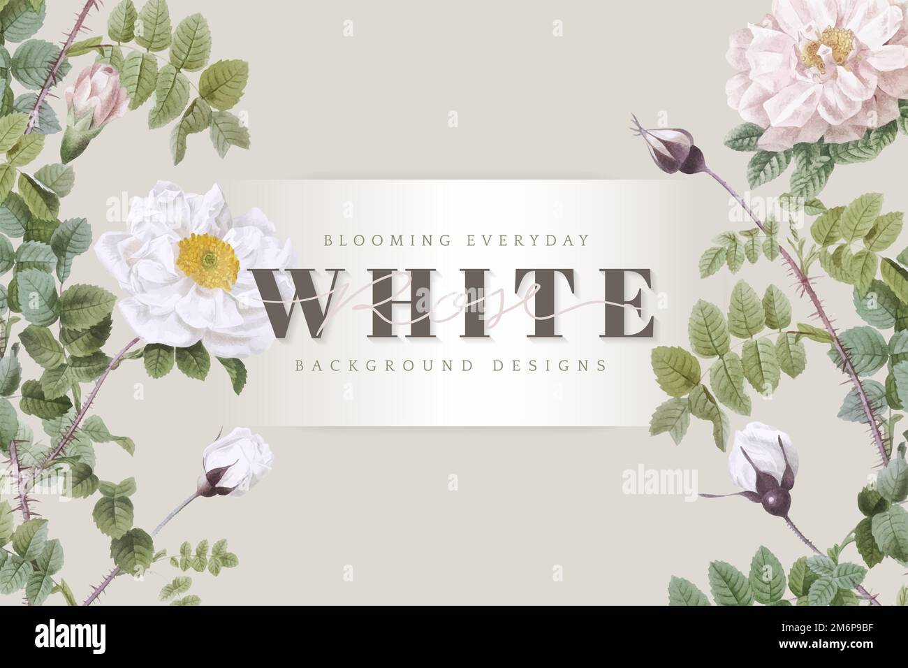 Vettore mockup di invito di nozze floreali Illustrazione Vettoriale