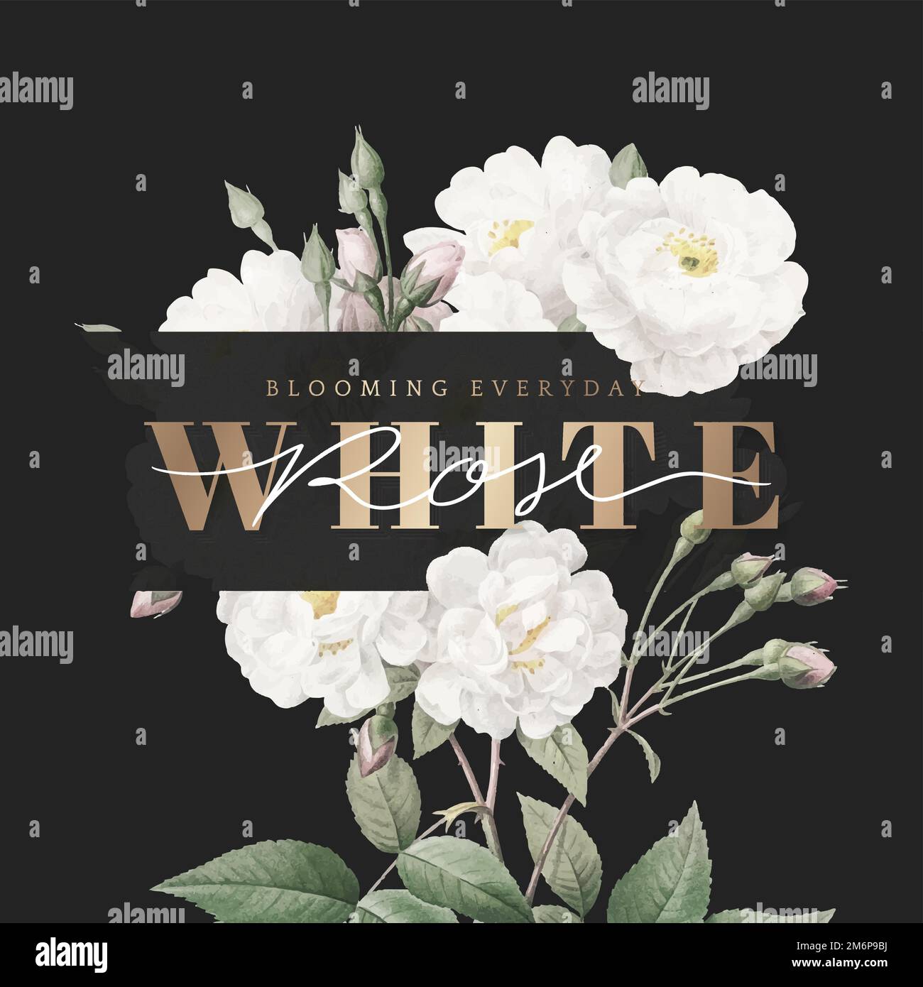 Vettore mockup di invito di nozze floreali Illustrazione Vettoriale