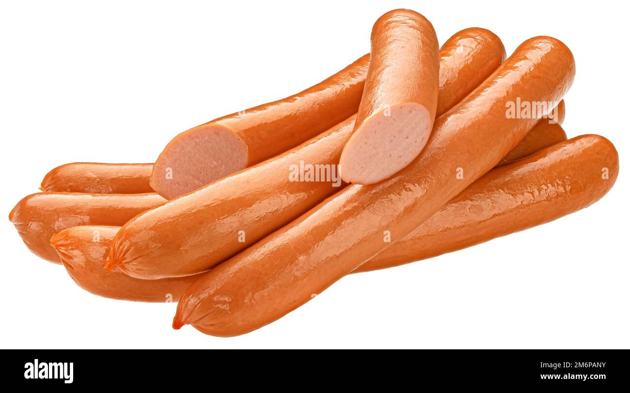 Hot dog salsiccia isolato su sfondo bianco, profondità di campo Foto Stock