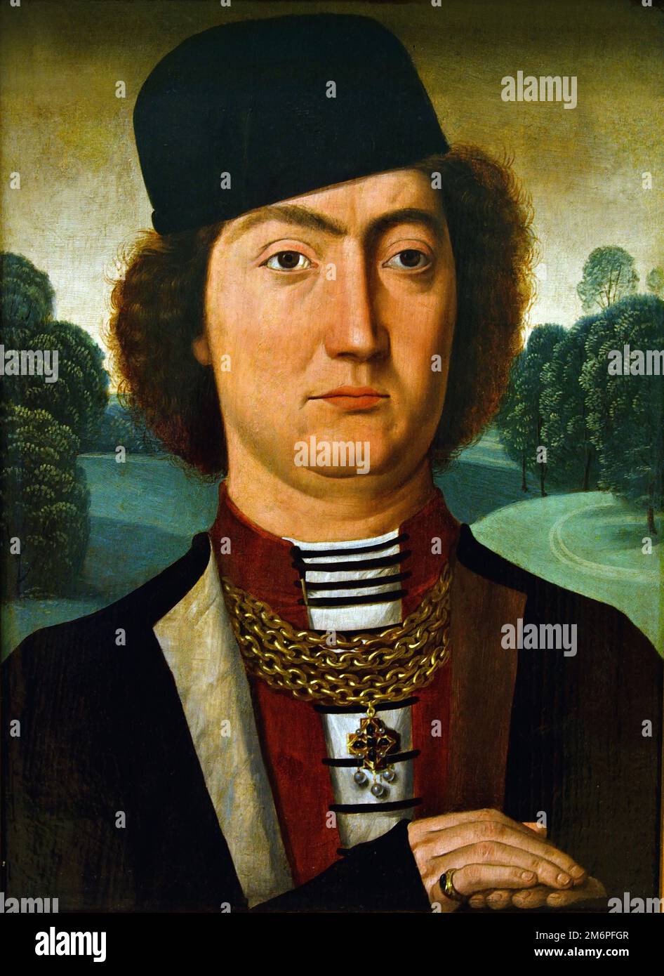 Ritratto di Giacobbe di Savoia - Conte di Romont 1475 dopo Hans Memling ( Memlinc ) 1430 – 1494 Germania tedesca Foto Stock