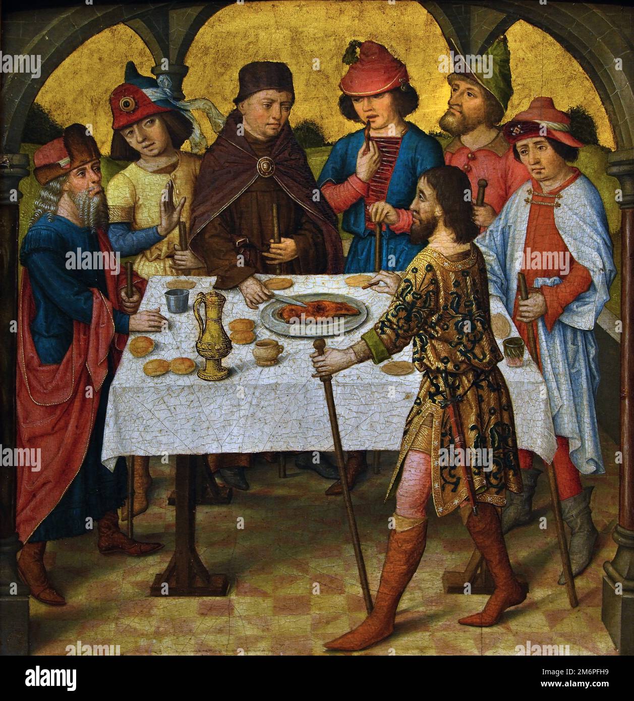 Das Passahmahl Abbenessen - la cena di Pasqua 1480-1500 , Dutch Master, !5th-16th Century, The, Netherlands, Olandese, Foto Stock