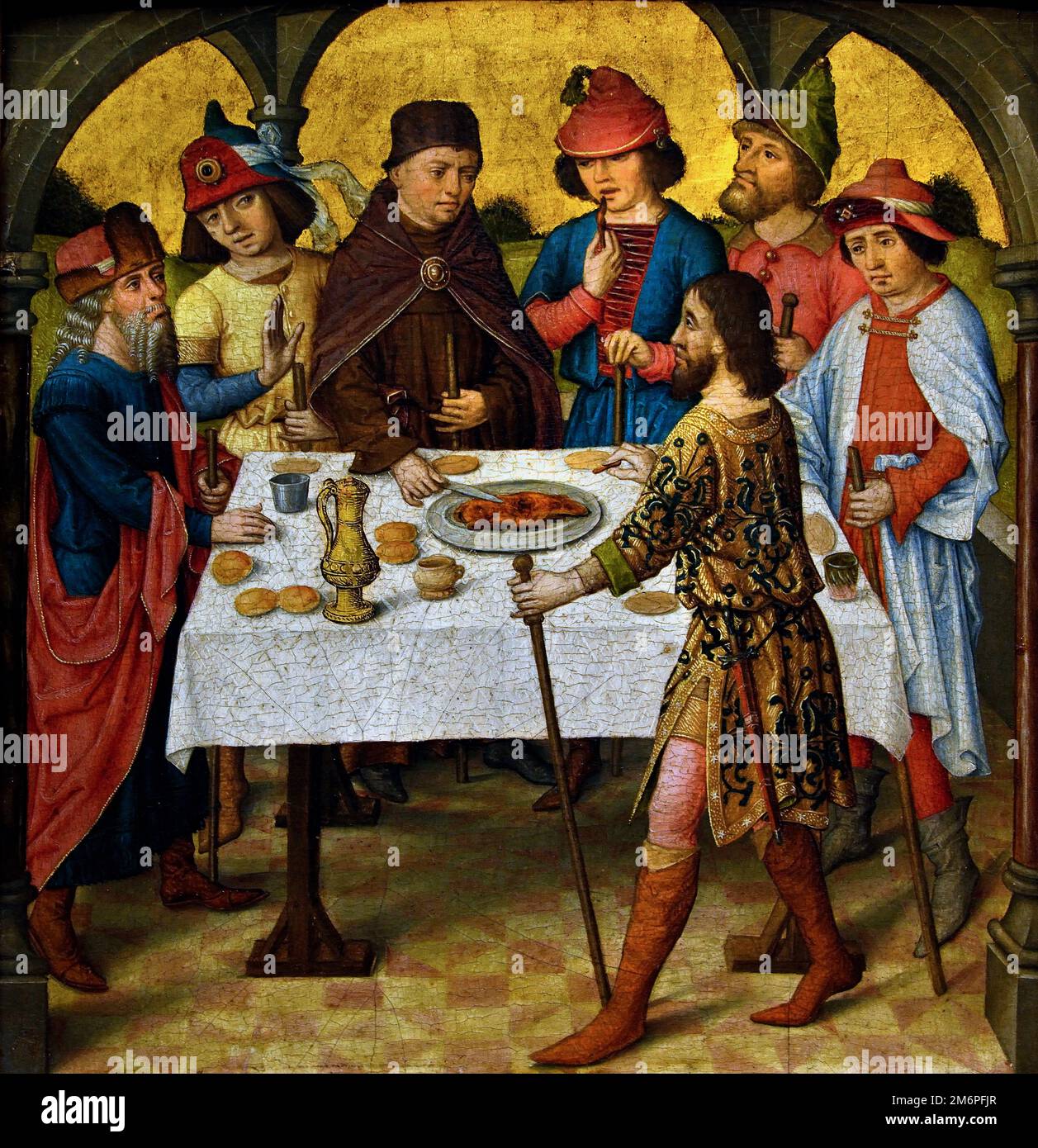 Das Passahmahl Abbenessen - la cena di Pasqua 1480-1500 , Dutch Master, !5th-16th Century, The, Netherlands, Olandese, Foto Stock
