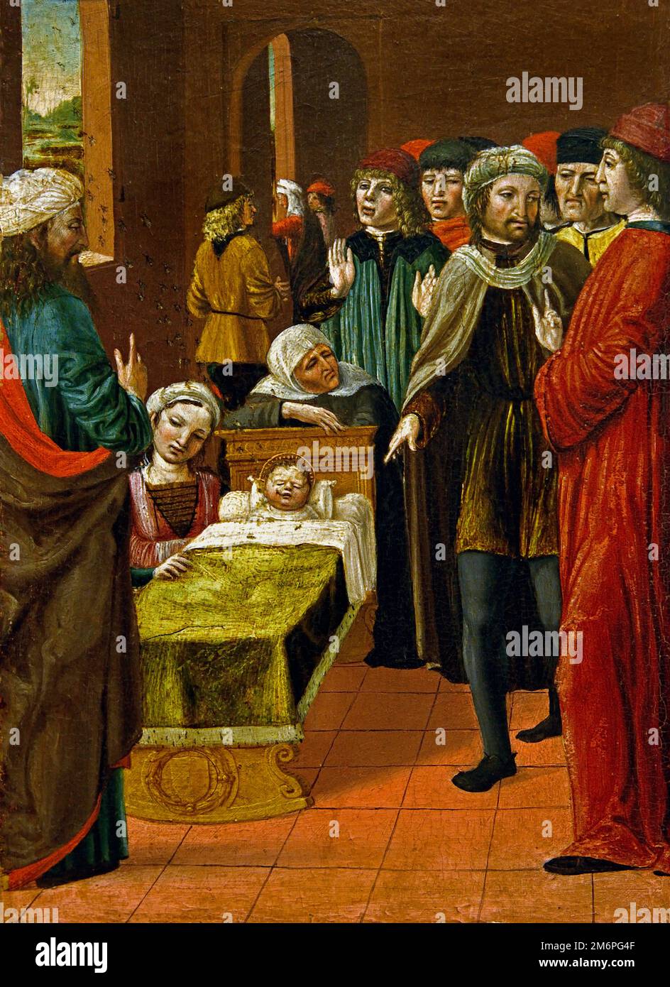 Sant'Ambrogio e il Miracolo delle api, Ambrogio Bergognone, 1453 - 1523, italiano, Foto Stock