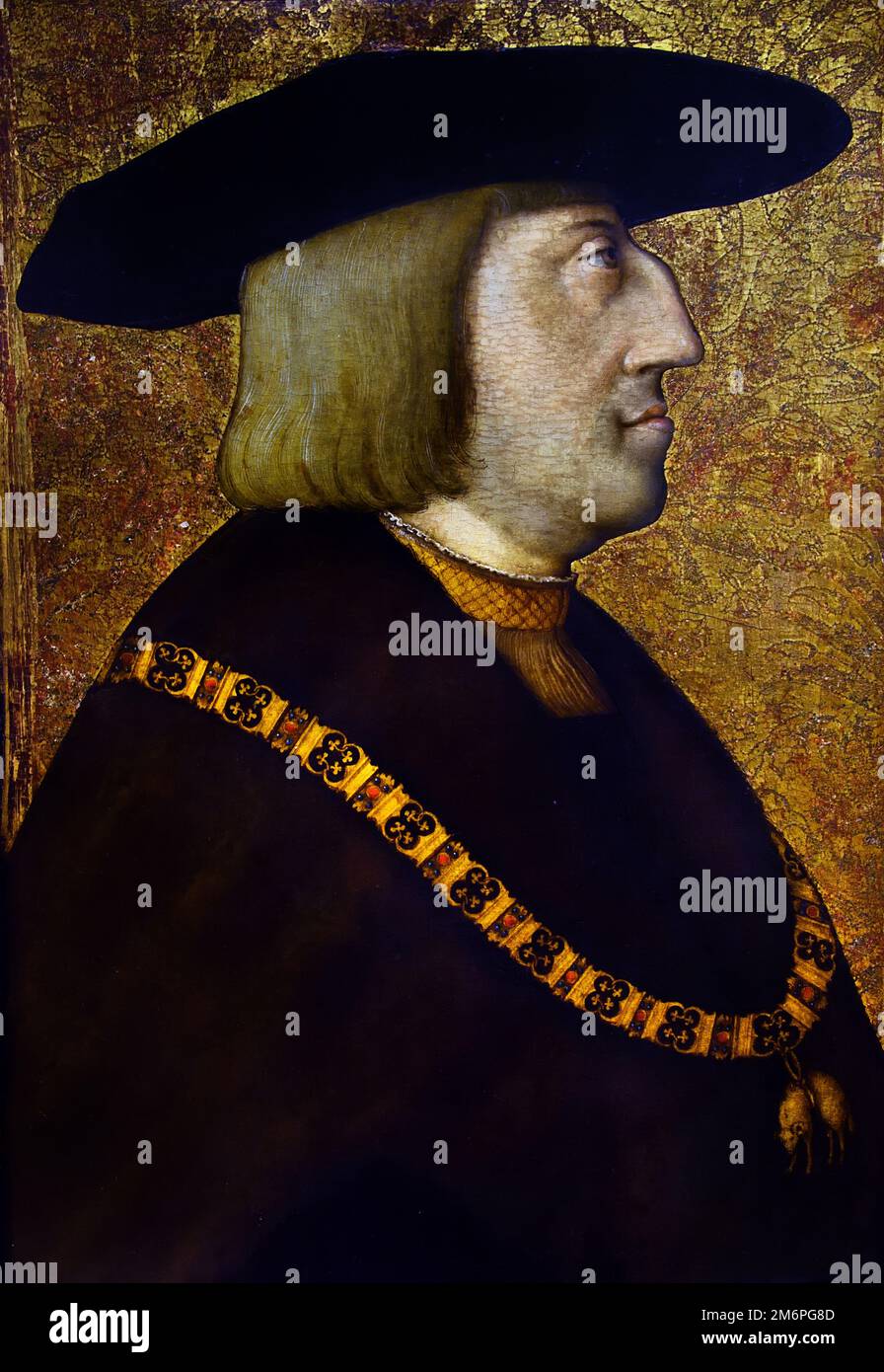 Kaiser Massimiliano i - Imperatore Massimiliano i (1459-1519) 1502 Ambrogio de' Predis (1455-1508) Imperatore Massimiliano I. figlio d. Federico III Di Asburgo (1459 - 1519) di Bernhard Strigel . Memmingen, 1460-1528 Germania tedesca Foto Stock