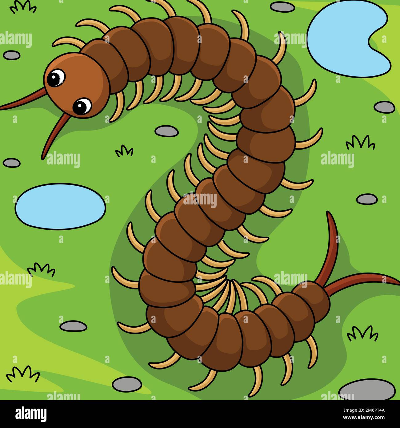 Centipede animale colorato Cartoon Illustrazione Illustrazione Vettoriale