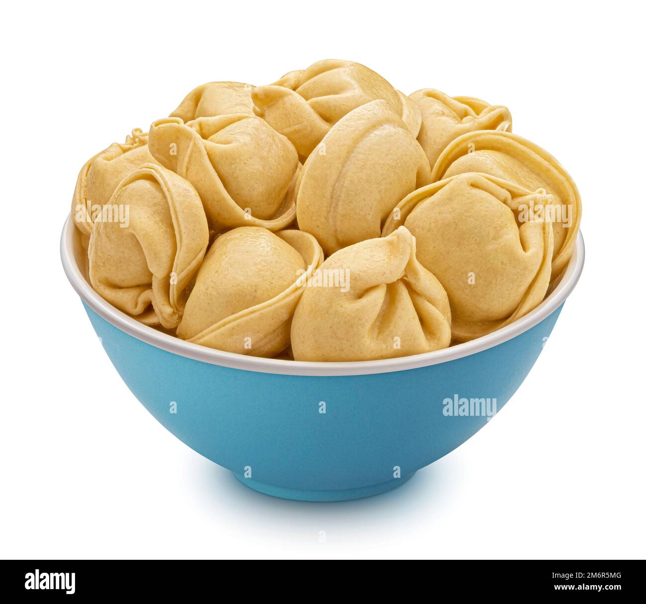 Gnocchi in ciotola isolato su fondo bianco Foto Stock