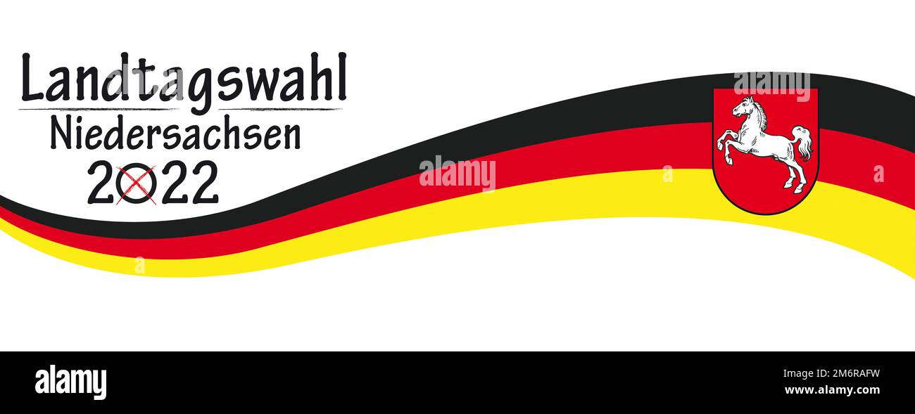 Carta Bandiera tedesca Landtagswahl Niedersachsen 2022 Foto Stock