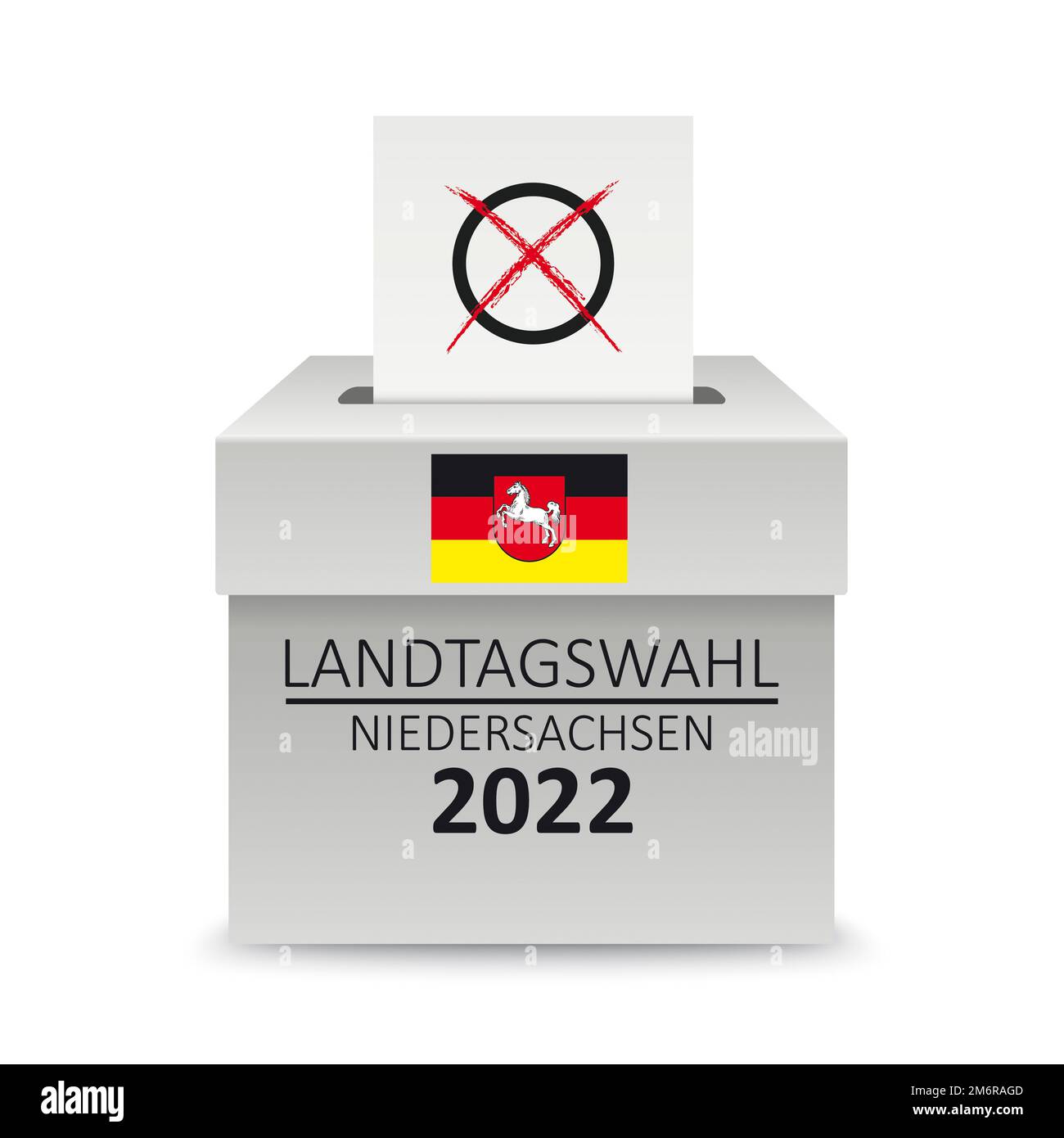 Voting Box Paper Landtagswahl Niedersachsen 2022 Foto Stock