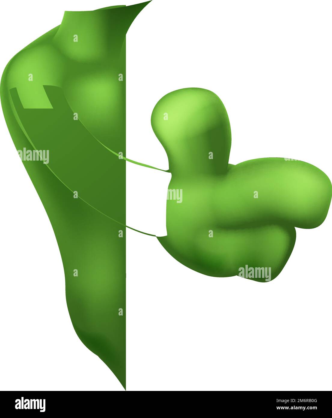 Alieno cute Little Green Man Martian Cartoon Mascot Illustrazione Vettoriale