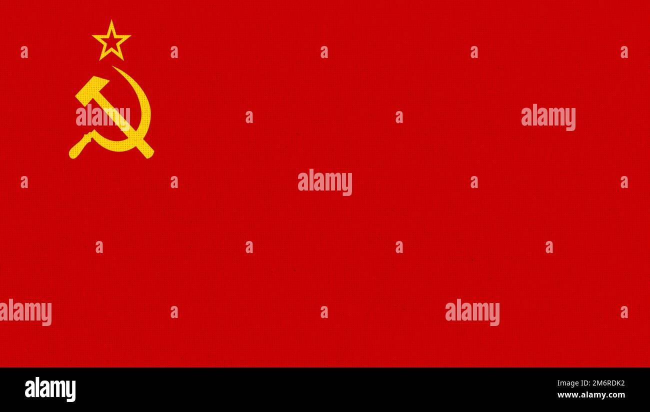 bandiera sovietica grange. Bandiera rossa dell'URSS. flag di stato inesistente. simbolo retro. Cartello vintage. Foto Stock