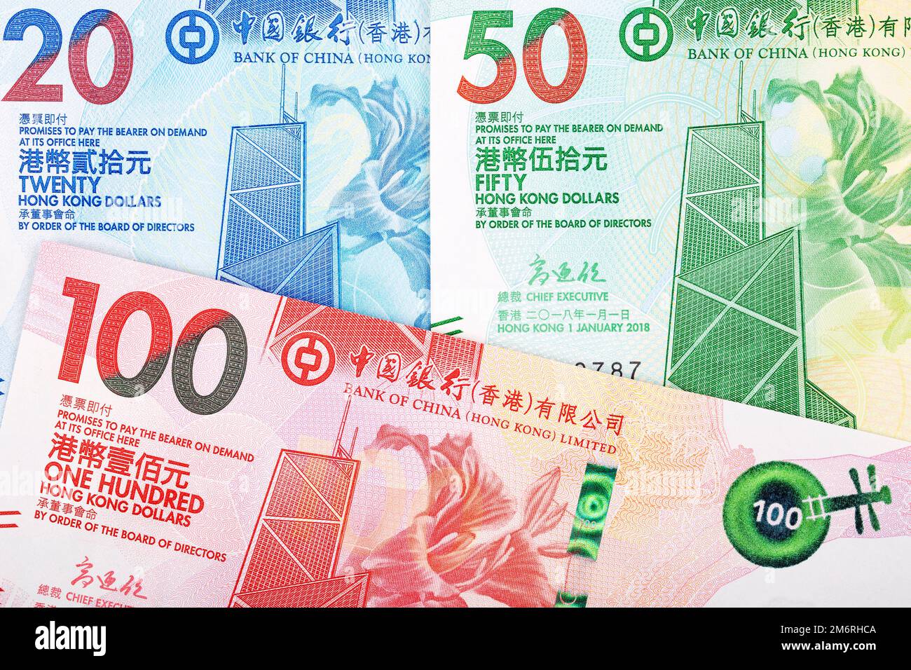 Hong Kong dollaro un background commerciale Foto Stock