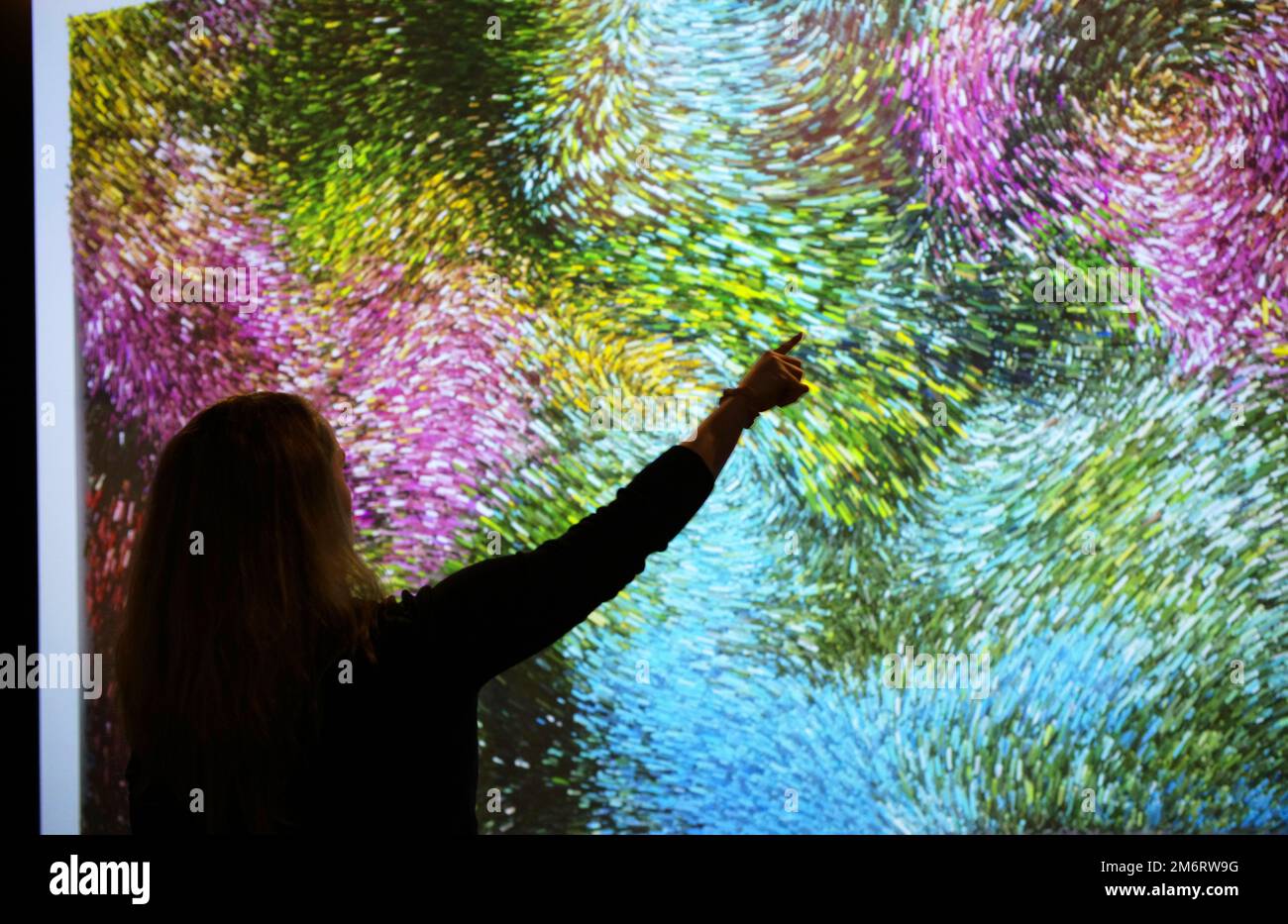 Monets Garden, mostra interattiva e coinvolgente su Claude Monet, Schleyerhalle, Stoccarda, Baden-Wuerttemberg, Germania Foto Stock